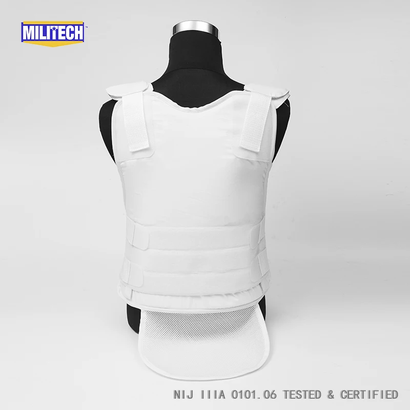 Militech белый NIJ IIIA 3A и уровень 2 ножевой маскирующий двунаправленный арамидный пуленепробиваемый жилет скрытый пуленепробиваемый жилет