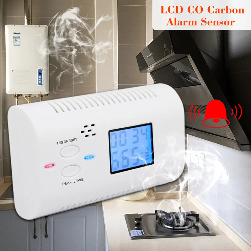 Домашняя сигнализация с ЖК дисплеем 1 шт. Высокочувствительный детектор угарного