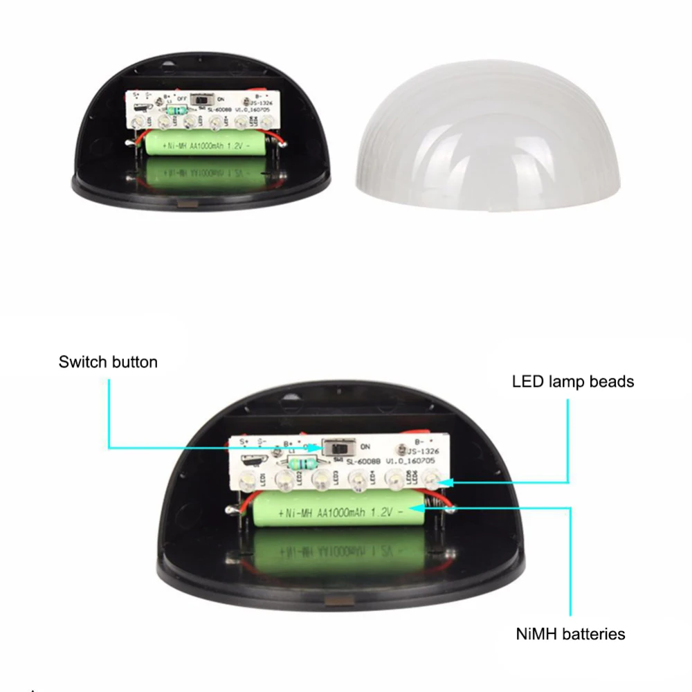 Солнечный датчик света 6 светодиодный энергосберегающий светильник Настенный