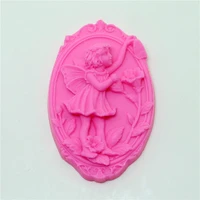 handmade soap oval mold liquid silica gel cake decorative angel die silicone soap making mold