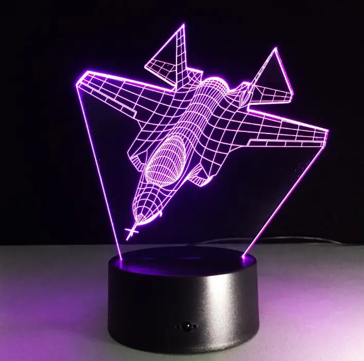 Amroe крутой 3D самолет Ночной светильник светодиодный RC игрушка мальчик игрушки