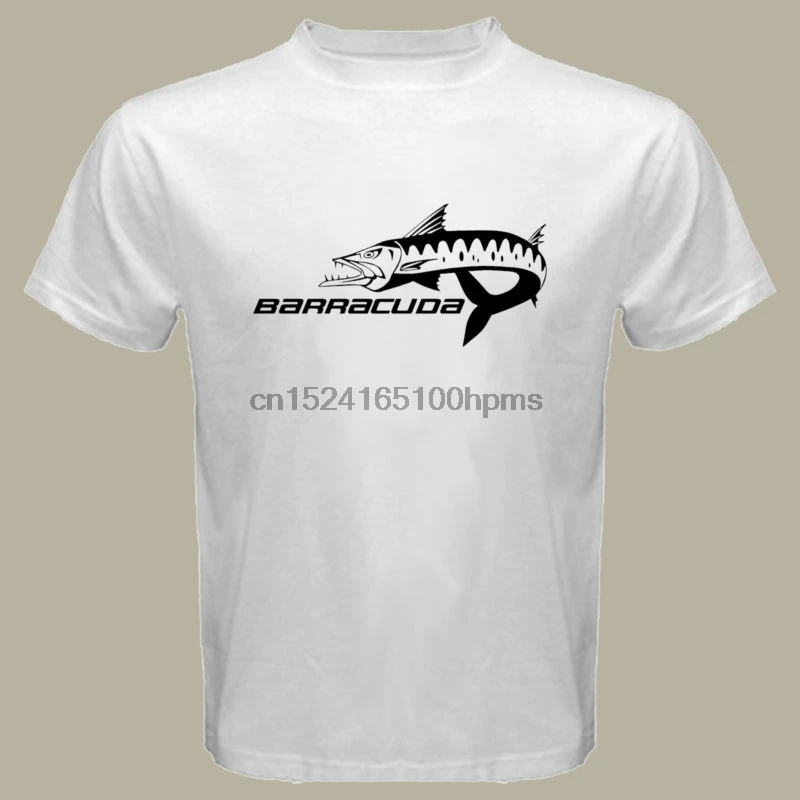 Новинка мужская белая футболка с логотипом Barracuda для рыбалки лодки S 3XL| |