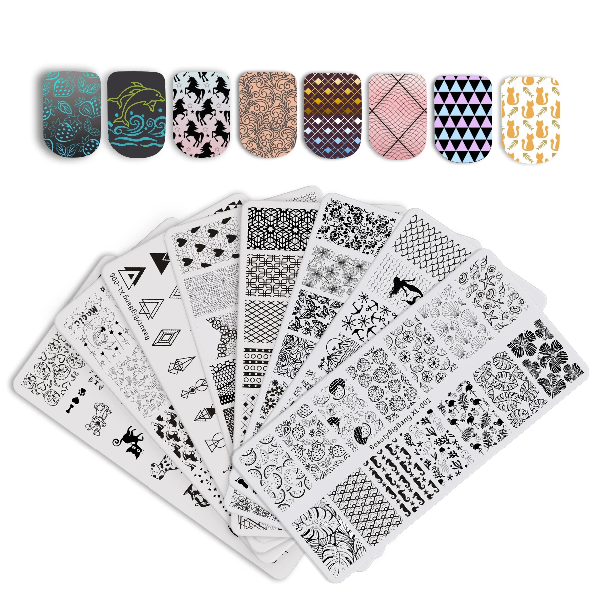 BeautyBigBang 6*12 см Прямоугольный дизайн ногтей магнитное сердце нейлоновый кружевной