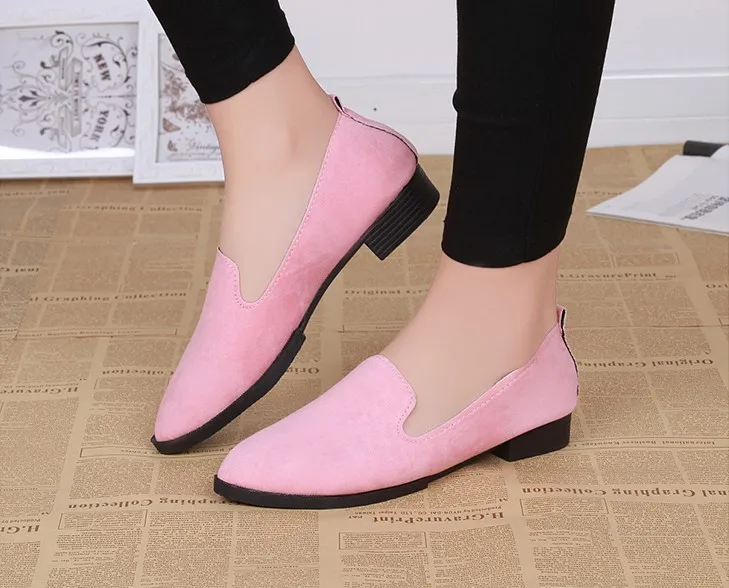 Женские Фланелевые лоферы на низком квадратном каблуке для отдыха Zapatos De Mujer лето