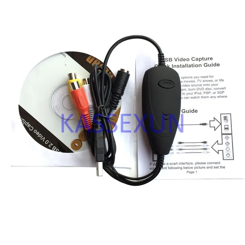 Кабель для видеосъемки с ключом любой аналоговой RCA входа на ПК работает Windows 7 8 10