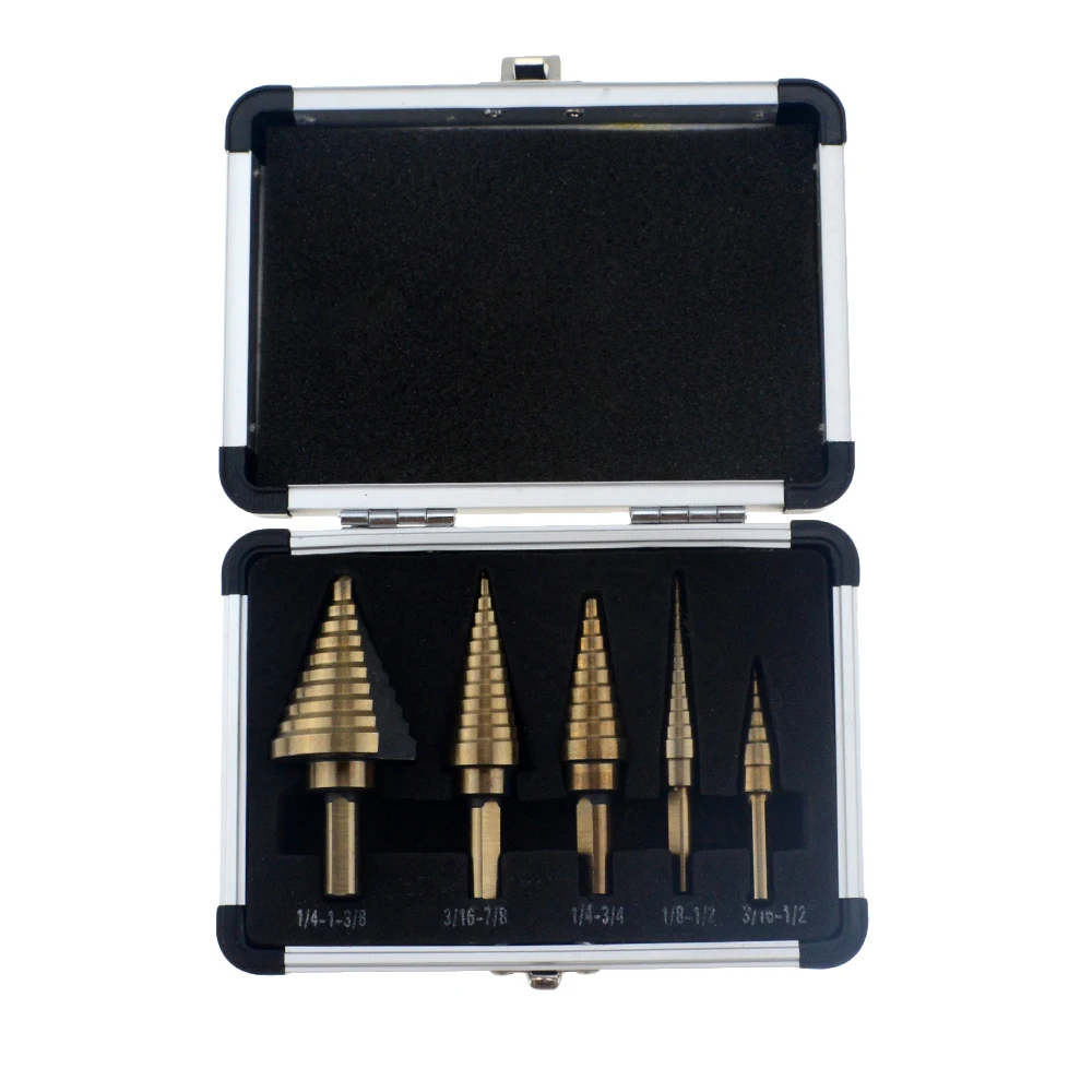 Ступенчатое сверло из быстрорежущей стали кобальт 5 шт./компл. 50 размеров с