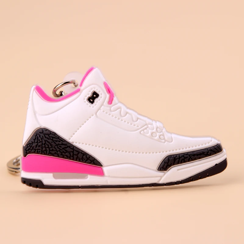 Picture Color7 Мини Jordan 3 брелок обуви Для мужчин Wome/дети c логотипом отличный подарок для баскетбола брелок-кроссовок для ключей ключ держатель porte Clef - Цвет: Picture Color7