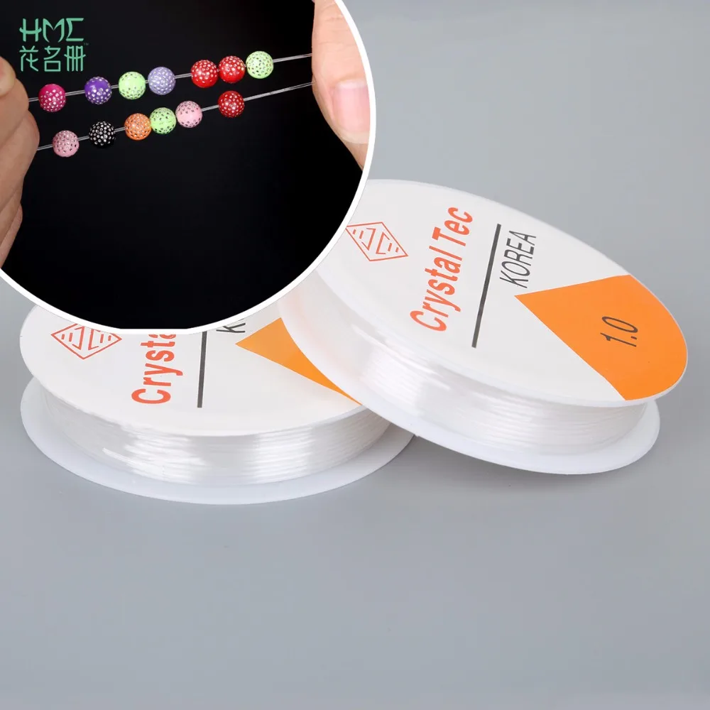 

0,5/0,6/0,7/0,8/1,0 мм 5-15 м (196-590 дюймов) Кристальный эластичный шнур из бисера, веревка, нить для изготовления ювелирных изделий, ожерелье, браслет, с...