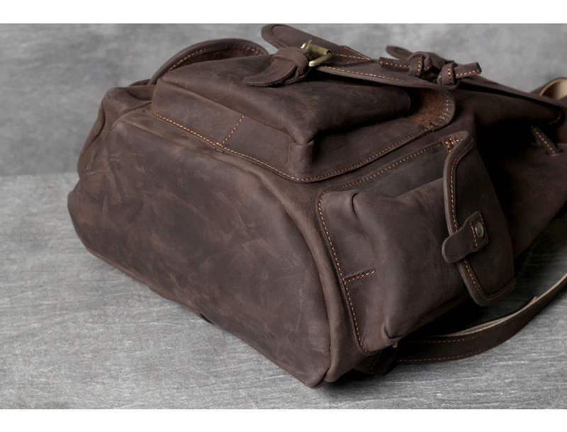 AETOO Mad Horse Leather large capacity double shoulder bag male imported head cowhide handmade leather travel Bag