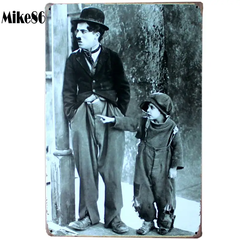 

[ Mike86 ] Chaplin with Kids Metal signs vintage Art wall Home decor Restaurant Bar Wall PlaqueB-103 Mix order 20*30 CM