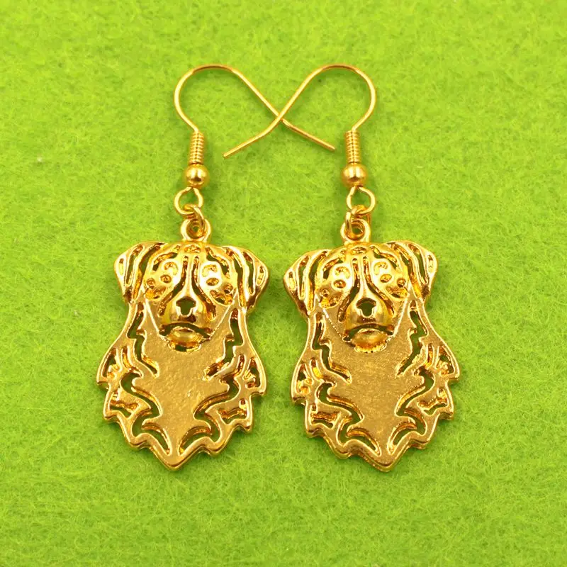 Серьги-подвески в виде австралийской овчарки животных серебряная тарелка милые