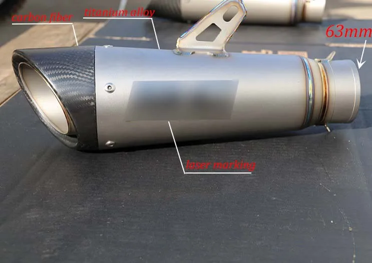 B1 63 51 мм 61 мм 63 мм мотоцикла углеродного волокна titanium сплав глушитель выхлопной трубы слипоны выхлопных газов для S1000RR - Цвет: B1 63