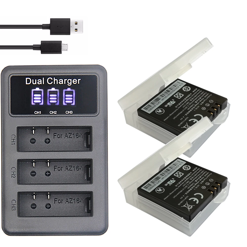 3,85 V 1400mAh xiaoyi 2 аккумулятор mi 4k+ светодиодный USB 3 слота зарядное устройство для xiaomi yi экшн-камеры 4k - Цвет: 2batteries charger