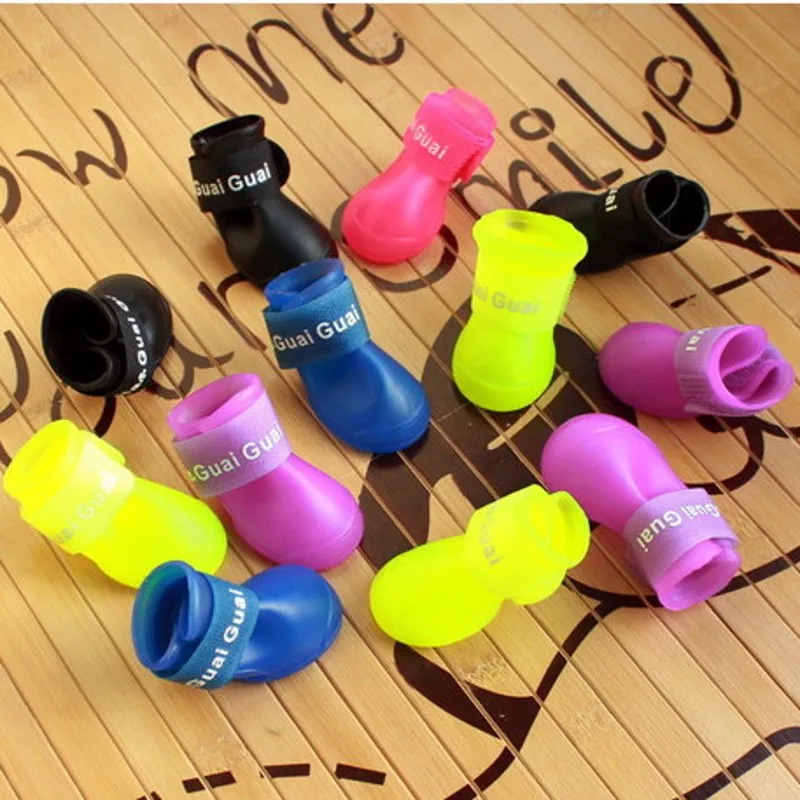 4 шт./компл. милые ботинки для домашних собак обувь дождливого сезона сапожки