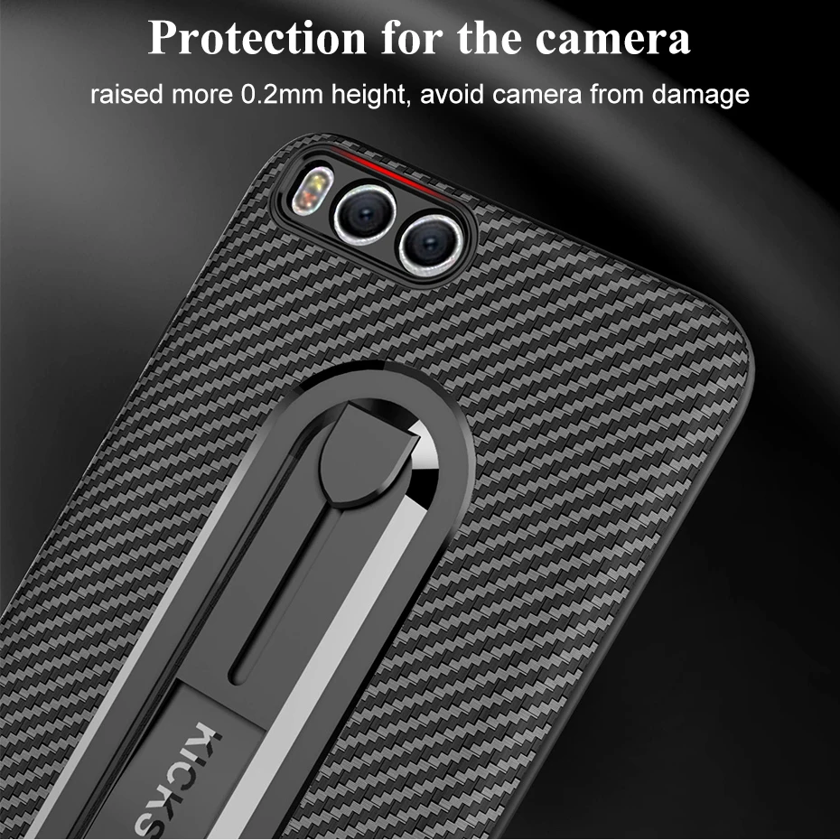 Carbon fiber case with bracket holder for Xiaomi Mi5X Mi6 Note3 Soft TPU shocklproof back Stand Redmi 4X 6 6A Note 4 |