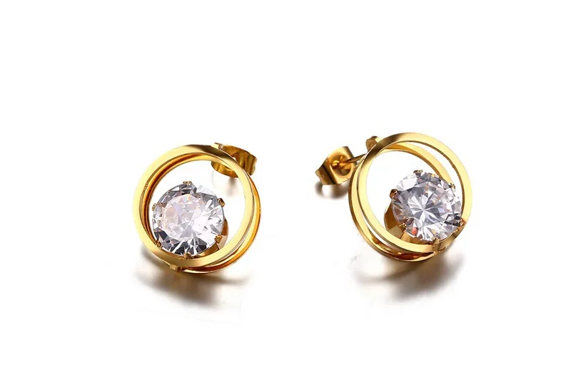 Размер ZZ 2017 модное золотое ожерелье из нержавеющей стали с цирконием 45 5 см +