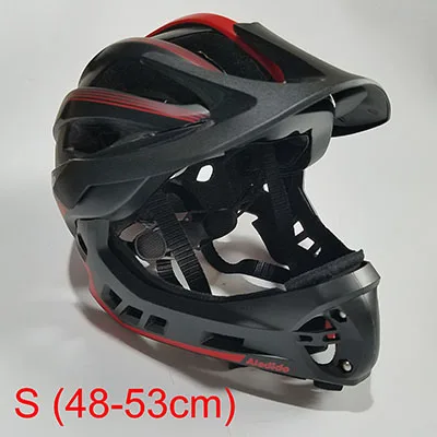 S black red Полностью покрытый детский шлем для велосипеда, детский шлем для лица, велосипедный шлем для мотокросса и спуска, MTV DH, защитный шлем, BMX светодиодный шлем - Цвет: S black red