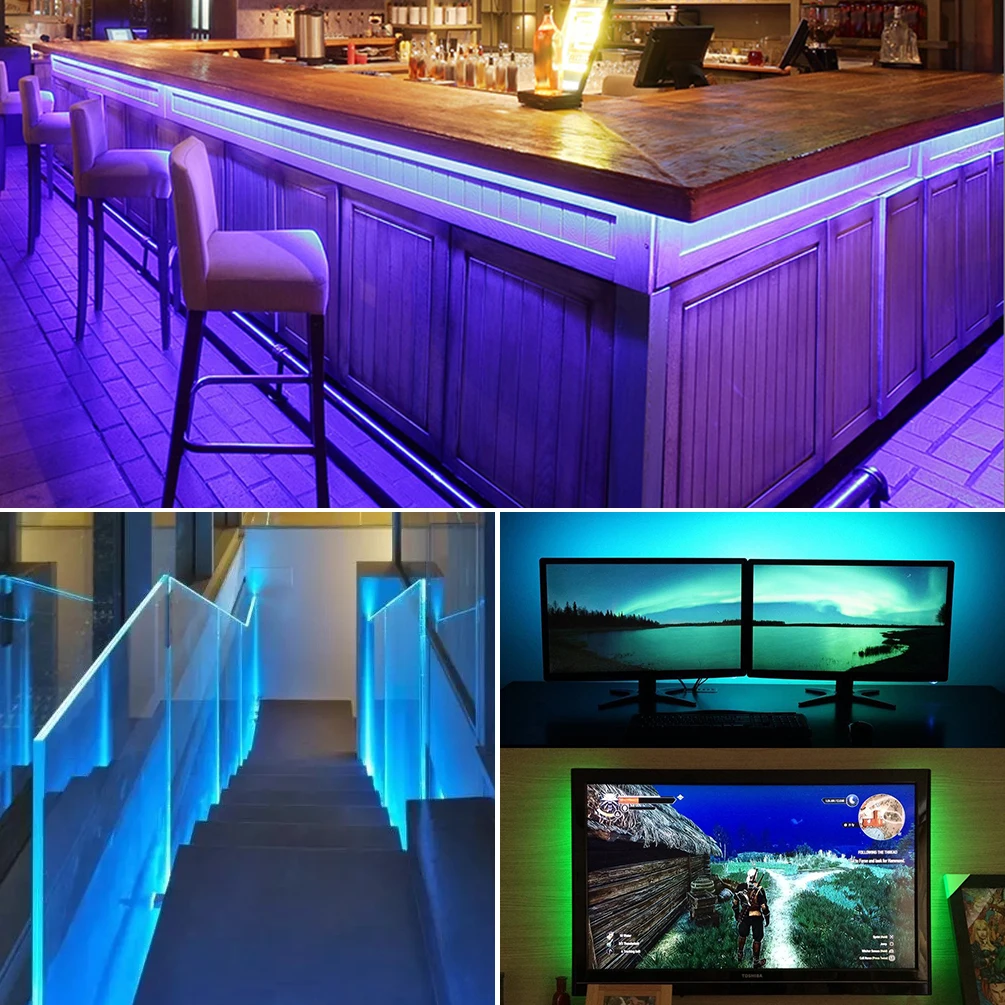 Светодиодная лента с питанием от батарейки RGB светильник гибкая светодиодная для
