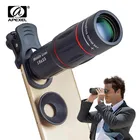 Универсальный телескопический объектив 18X для смартфонов iPhone, Samsung S9, универсальный зажим, объектив камеры с триподом
