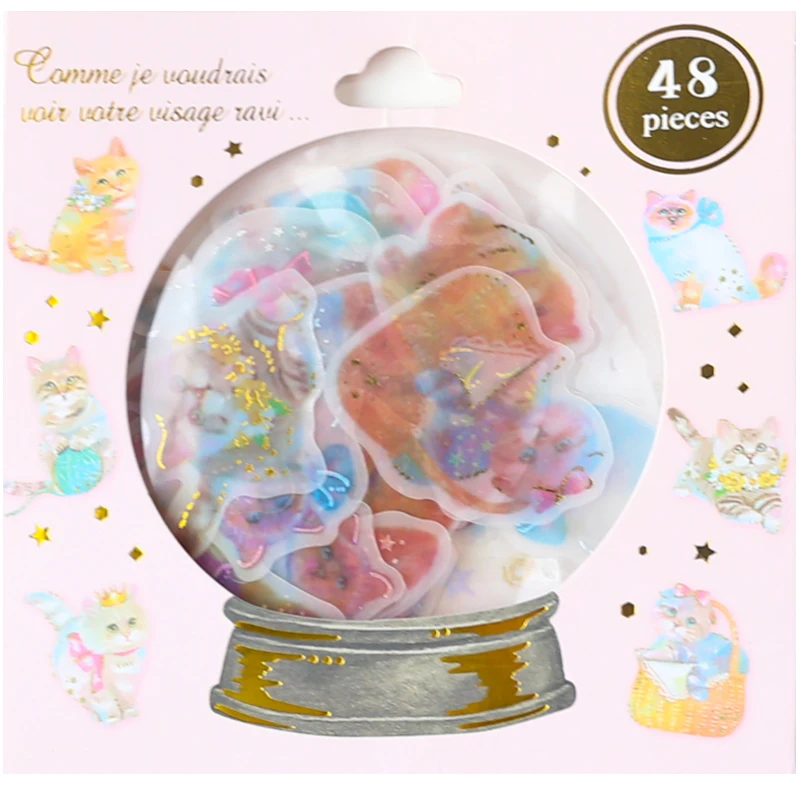 48 шт./лот Kawaii хрустальный шар Золотая фольга золочение ПВХ наклейка украшение
