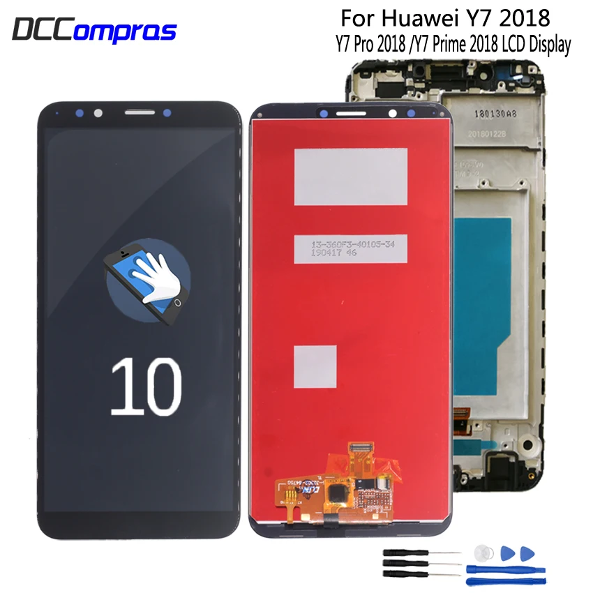 

ЖК-дисплей с сенсорным экраном и дигитайзером в сборе для Huawei Y7 2018 Y7 Pro 2018 Y7 Prime 2018, замена с рамкой для Huawei Y7