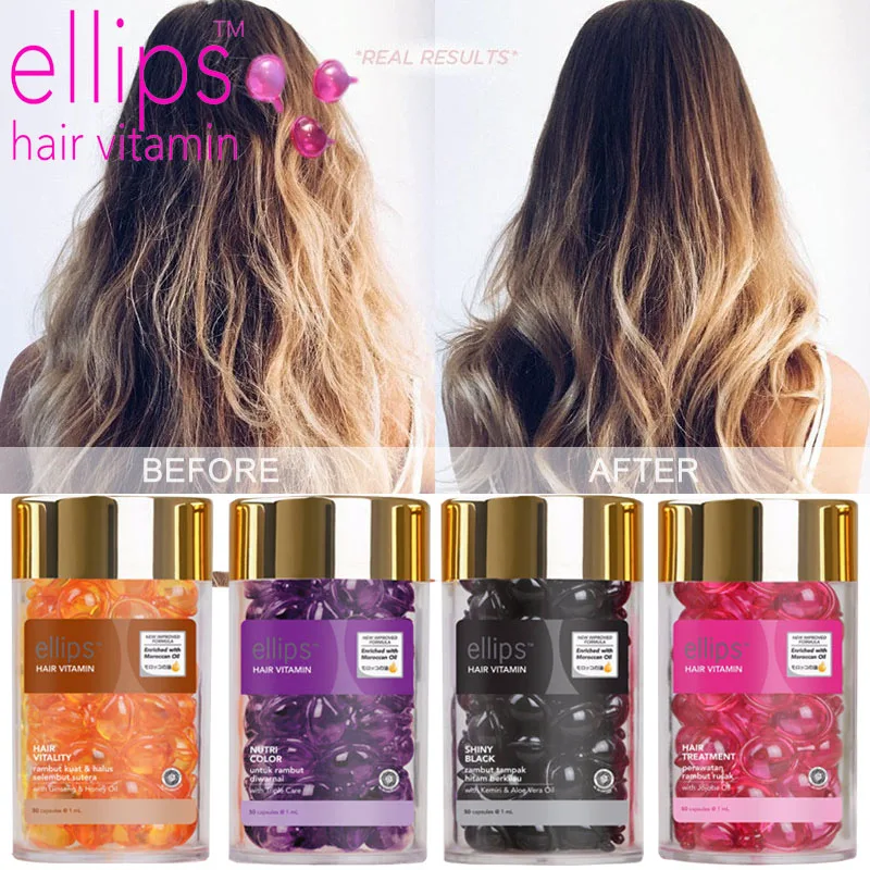 

50PCS Ellips Hair Vitamin Keratin Complex Oil Smooth Silky Hair Mask Repair Damaged Hair Serum Moroccan Oil Anti Hair Loss Agent