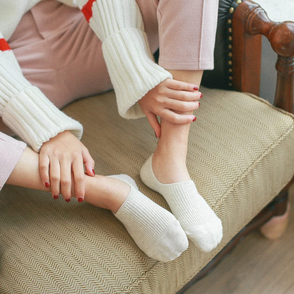 Женские низкие носки без показа повседневные Нескользящие невидимые полосатые