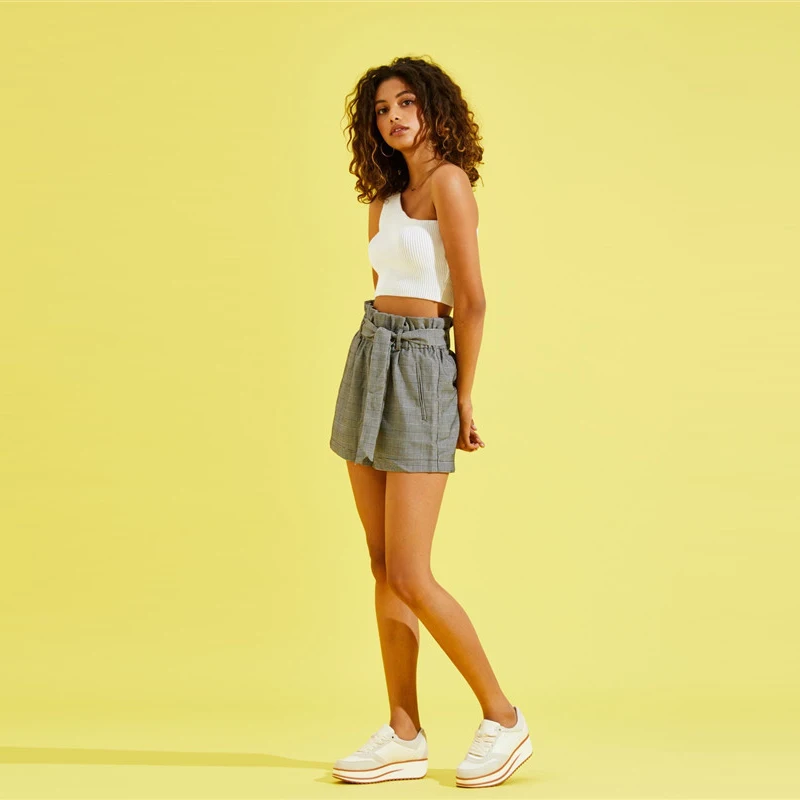 SweatyRocks на одно плечо однотонная уличная одежда кроп-Топ Белый обтягивающий сексуальный жилет женская модная одежда летняя повседневная майка