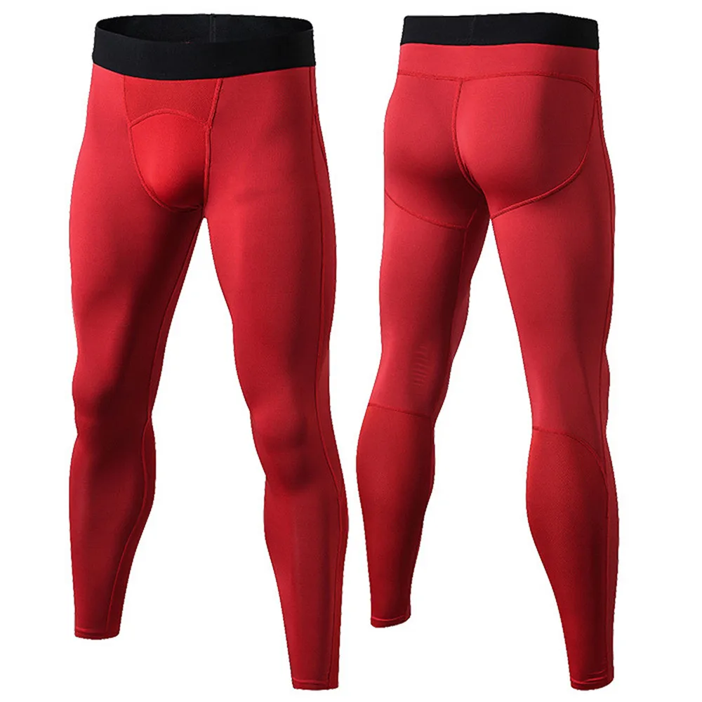 Red Мужские компрессионные брюки Outto, спортивные Леггинсы, колготки, быстросохнущие# B1040 - Цвет: Red