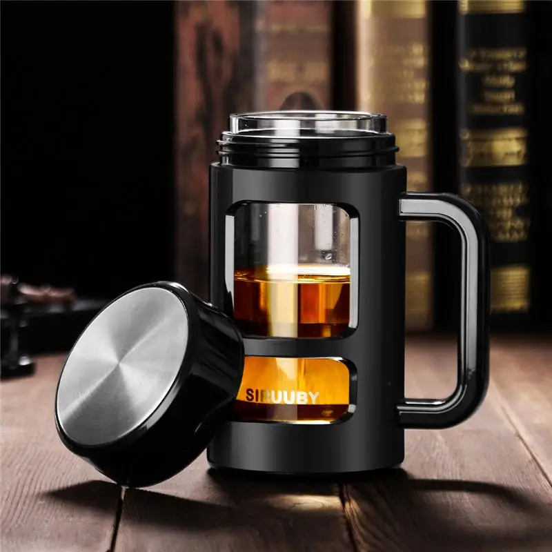 430 мл офисная стеклянная чашка термостойкая Грибная кружка из боросиликатного