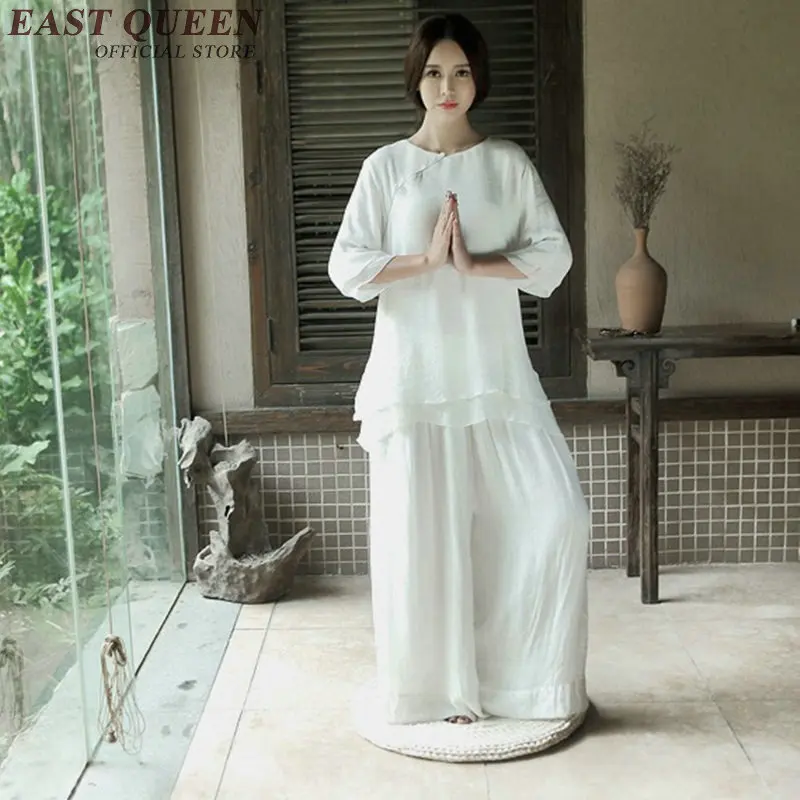 Одежда для медитации дзен Женские китайские традиционные брюки костюм из двух