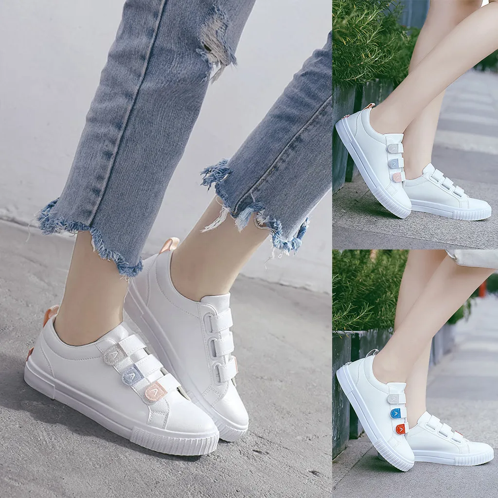 Женская повседневная обувь на высокой платформе Белые Повседневные кроссовки из