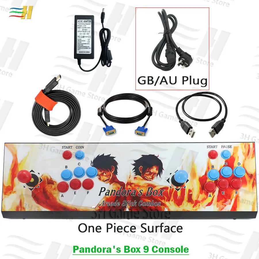 PB9 One Piece GB Новинка Pandora Box 9 1500 В 1 железная игровая консоль для аркадных игр 2 игрока Джойстик контроллер консоль HDMI VGA USB выход PS3 ТВ PC 5S 6s 7 8s - Цвет: PB9 One Piece GB