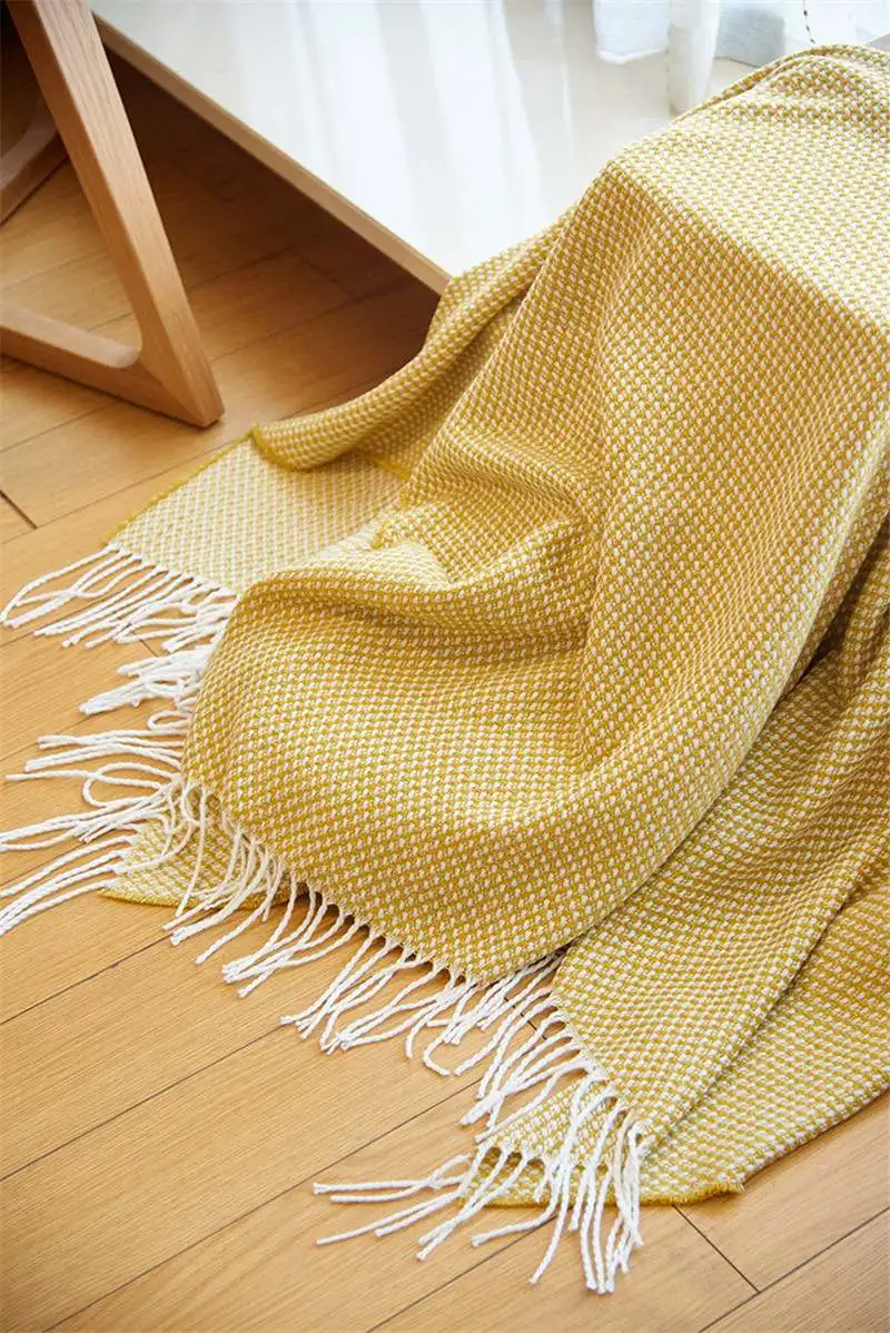 130X200cm Nordic Style Fringed Coffee Sofa Beds Cover Baby Soft Throw Rugs Christmas Home Decor Modern Multifunctional Blankets