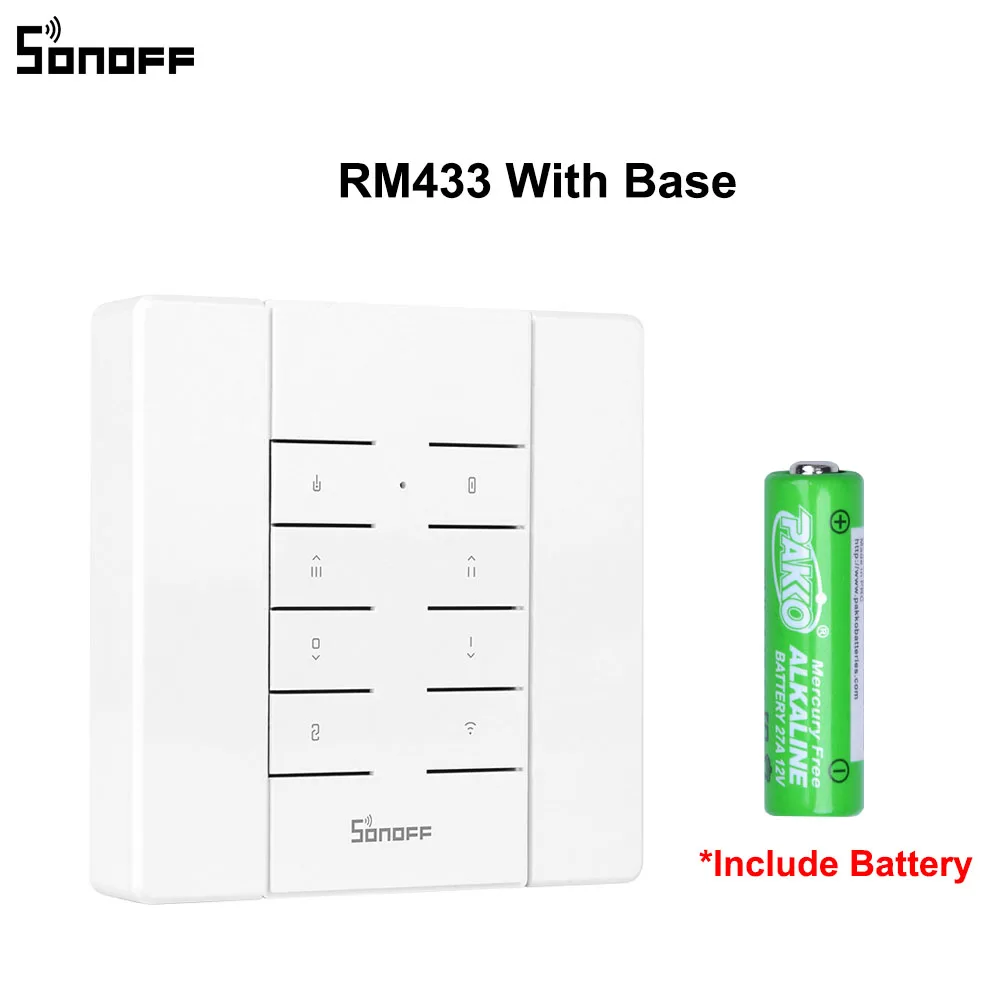 RM433 With BASE SONOFF RM433 8 ключей многоцелевой пользовательский 433 МГц RF пульт дистанционного управления работает с SONOFF RF/Slampher/4CH Pro/TX серии/RF мост - Цвет: RM433 With BASE