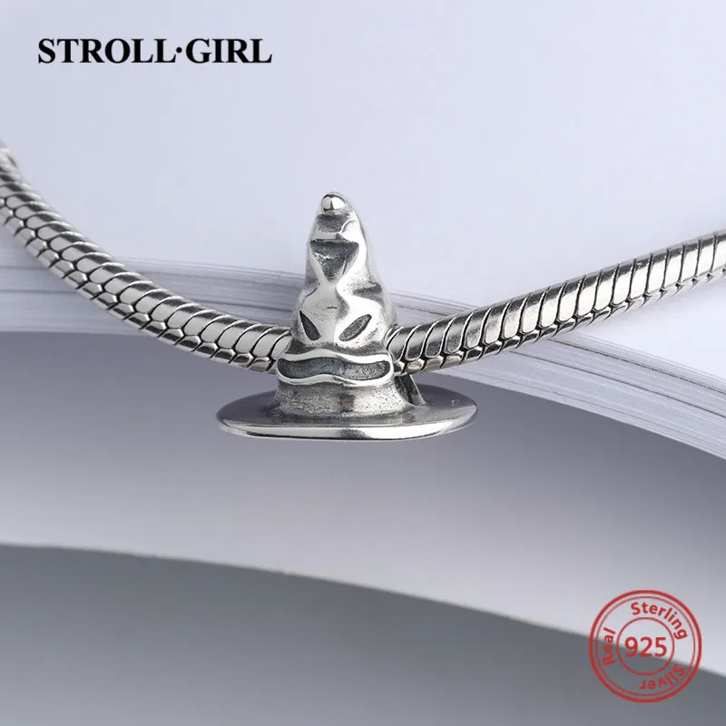 Stellgirl Горячая 925 стерлингового серебра "шляпа" окислительная Подвеска бусины подходят браслет Pandora для женщин для украшения подарка