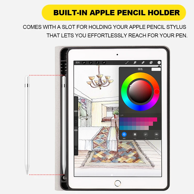 Для iPad 9 7 2017 2018 5 й 6 чехол для клавиатуры с держателем карандашей тканевый