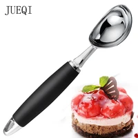 jueqi ice cream scoop professional heavy duty stainless steel ice cream scooper dishwasher safe black handle kitchen gadgets