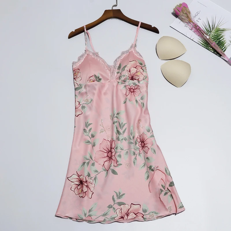 Сексуальное женское шелковое кружевное платье Babydoll ночная рубашка сексуальное