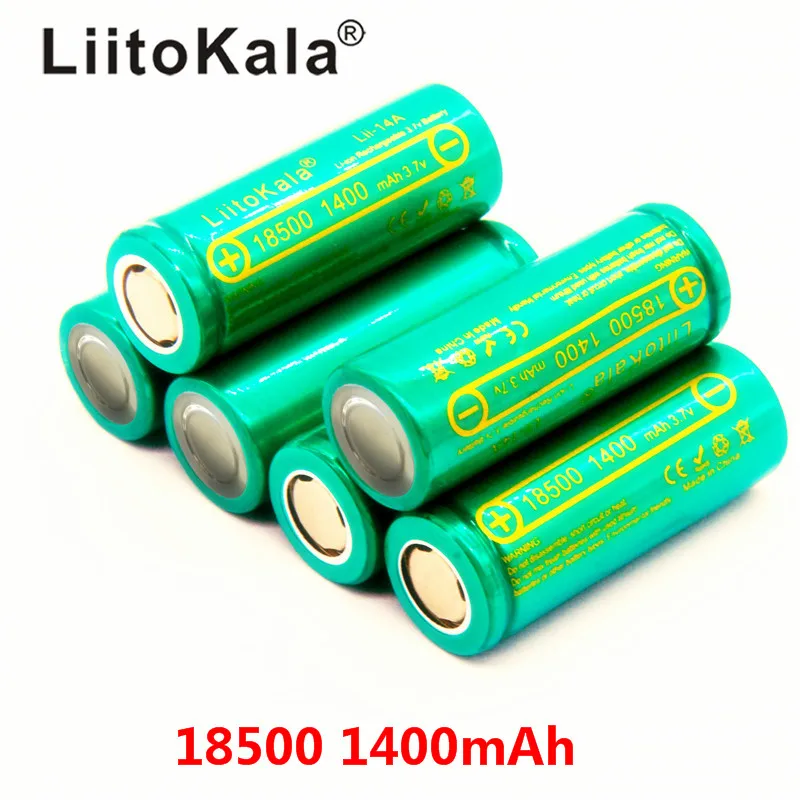 LiitoKala Lii 14A 18500 1400mAh 3 7 V аккумуляторная батарея Recarregavel литий ионная для