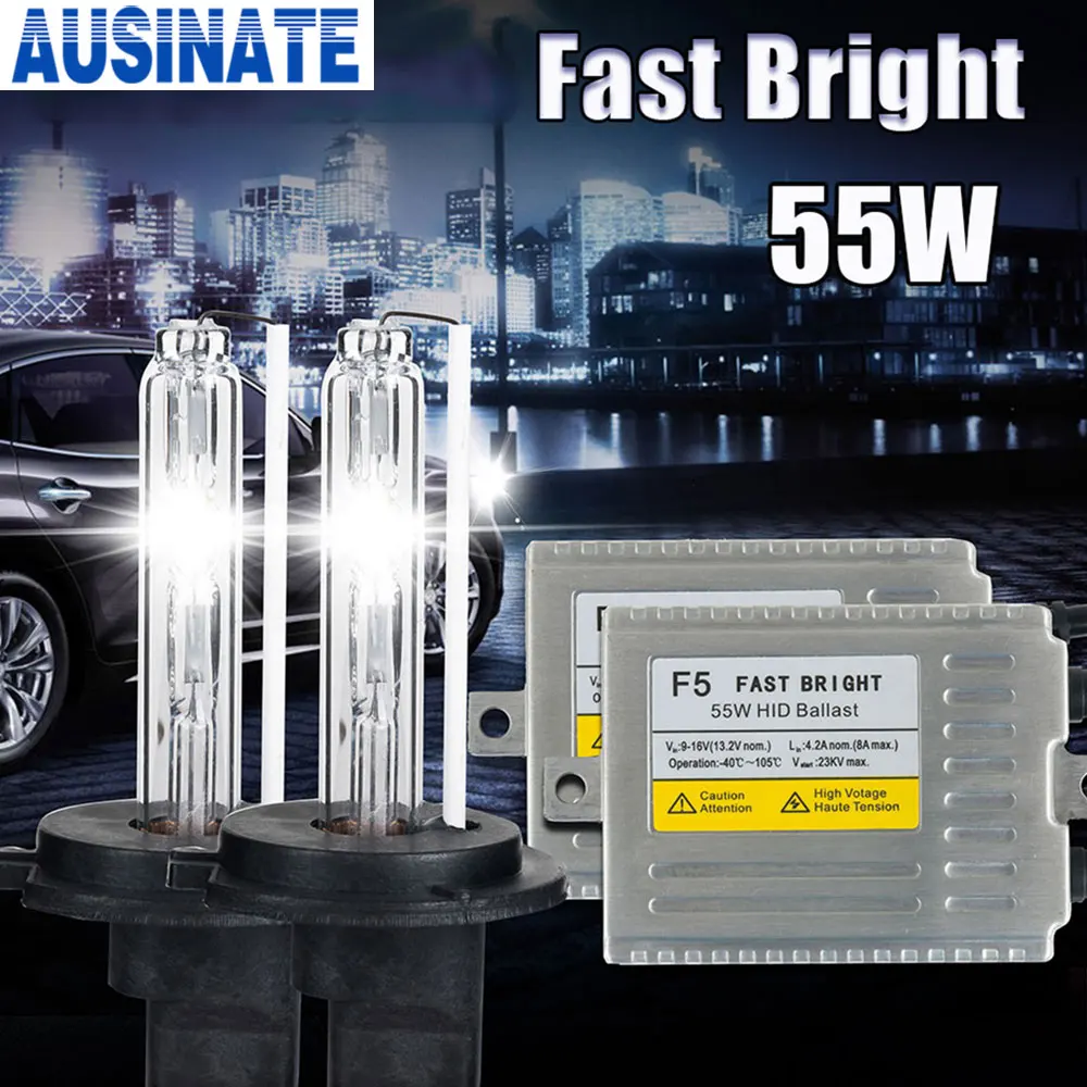 F5 12В 55 Вт 0,1 второй Быстрый Яркий H1 H3 H4-1 H7 H8 H9 H10 H27 881 9005 9006 Авто HID XENON kit(набор для ксенона), 55 ватт hid xenon комплект 4300k 6000k