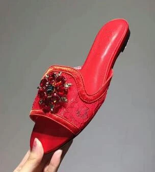 as show Модные Летние Тапочки женские роскошные украшенные цветами дизайнерские милые босоножки из сетчатого материала Босоножки на каблуках для отдыха Брендовая женская обувь - Цвет: as show