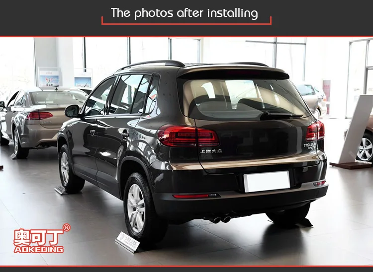 AKD Тюнинг автомобилей задние фонари для VW Tiguan задние фонари светодиодный DRL ходовые огни Противотуманные фары с ангельскими глазками задние габаритные огни