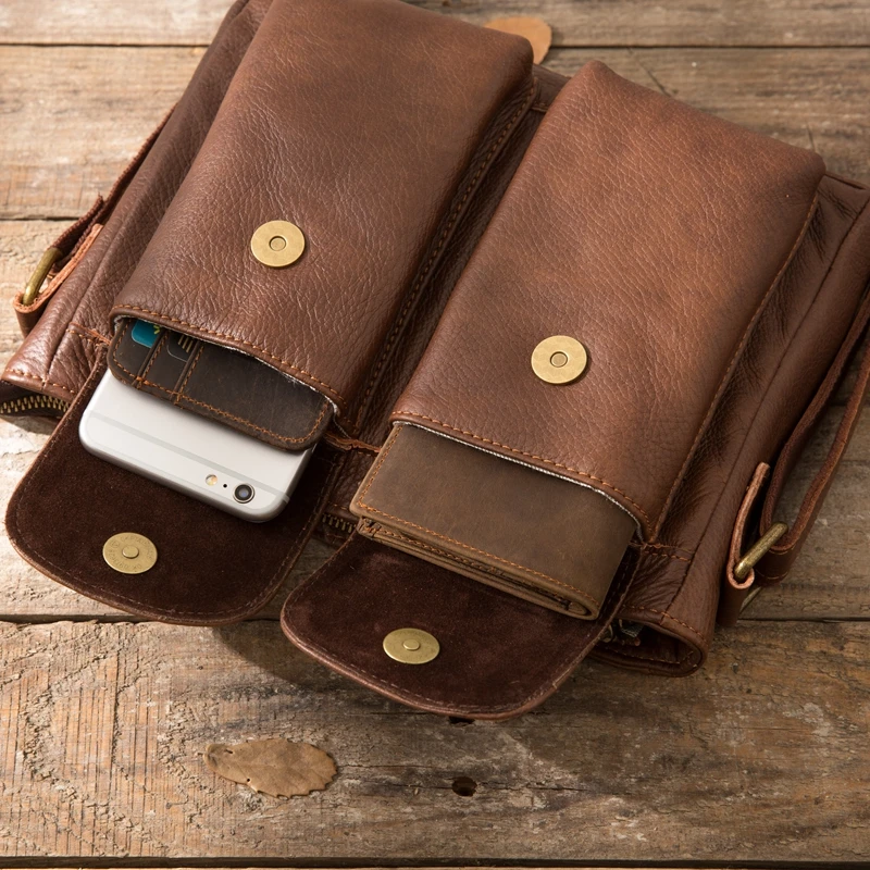 AETOO оригинал Ретро стиль мужская кожаная сумка ручная Воловья кожа на плечо Скип