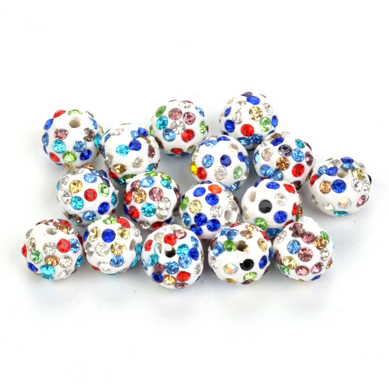 

50pcs 10MM Clay Disco Ball Pave Crystal Beads Wholesale 33Colors In Total For Jewelry Making