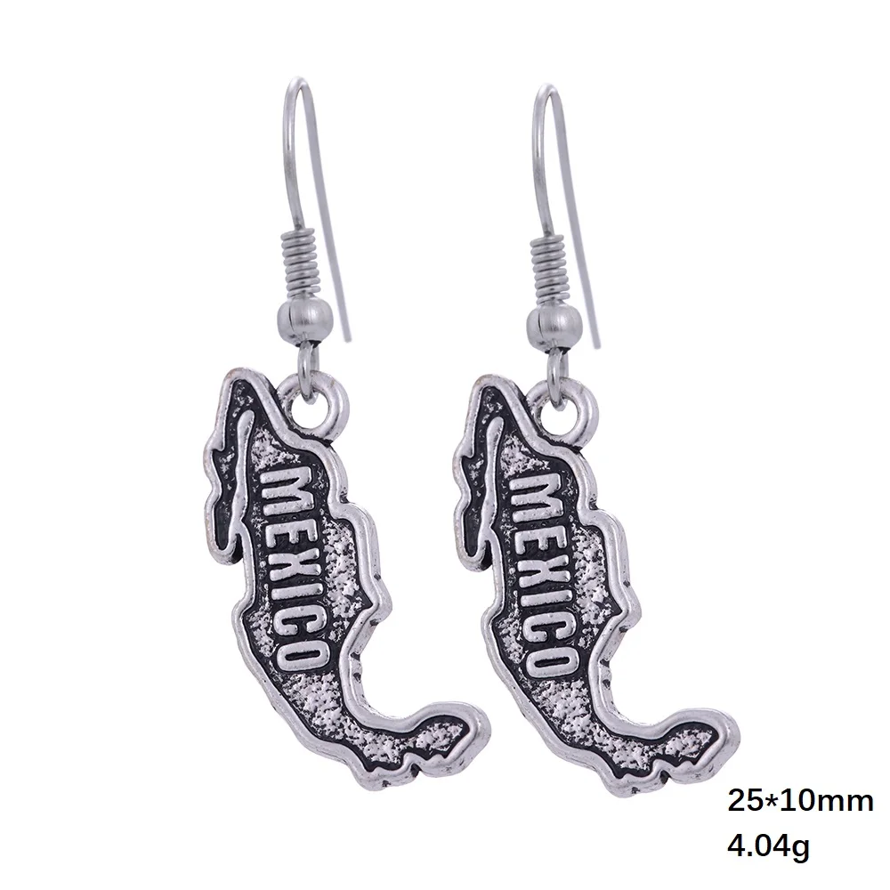 Fishhook серьги с картой мексиканские и подвески антикварные дизайнерские подарки |