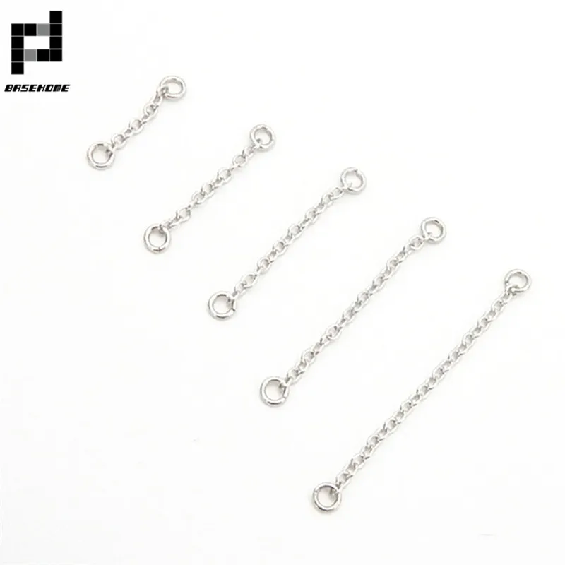 

BASEHOME 5pcs/lot 15/20/25/30/50mm 925 Sterling Silver Chain Connector Hook Clasp Extender Chain Link Fit DIY Necklace Bracelet