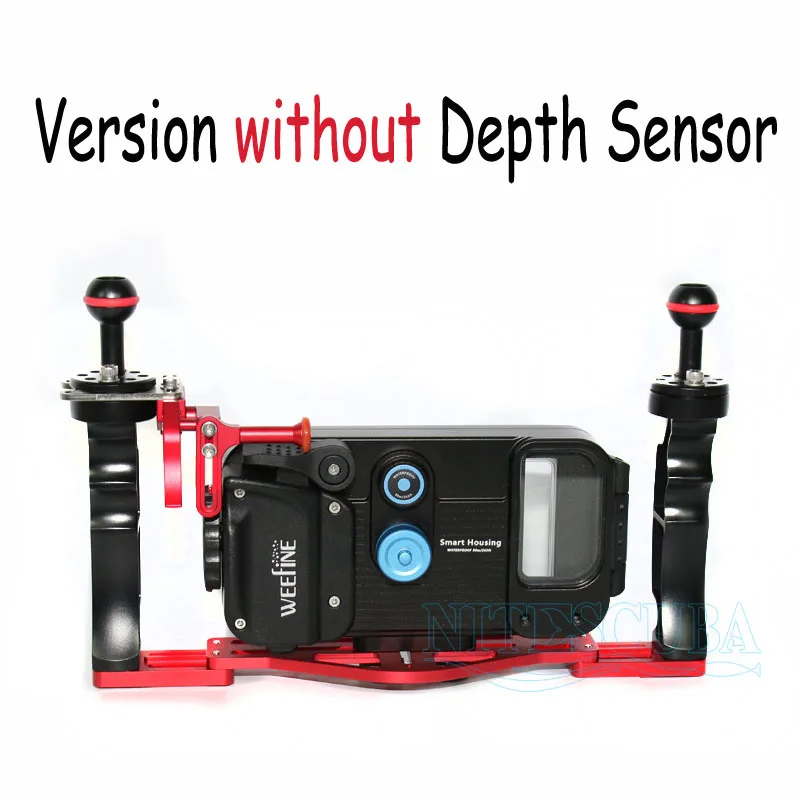 without depth sensor NiteScuba Дайвинг Weefine wfl02 Смарт Крышка корпуса телефона и ручки лоток затвора trriger наборы для подводной фотографии аксессуары - Цвет: without depth sensor