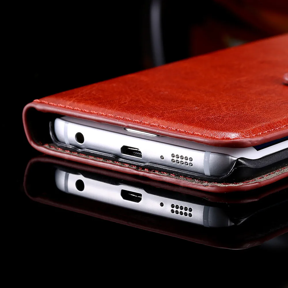 S6 edge Case PU Leather Full Wallet Cover for Samsung Galaxy Flip With Stand Holder &amp Card Slot |