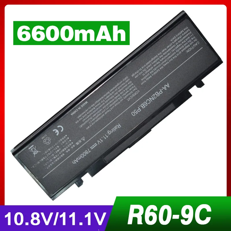 Аккумулятор для ноутбука 6600 мАч SAMSUNG R505 R509 R510 R560 R60 R610 R65 R70 R700 R710 X360 X460 X60 X65 AA PB2NC3B